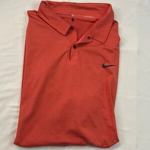 Nike Tiger Woods Striped Coral Polo Shirt